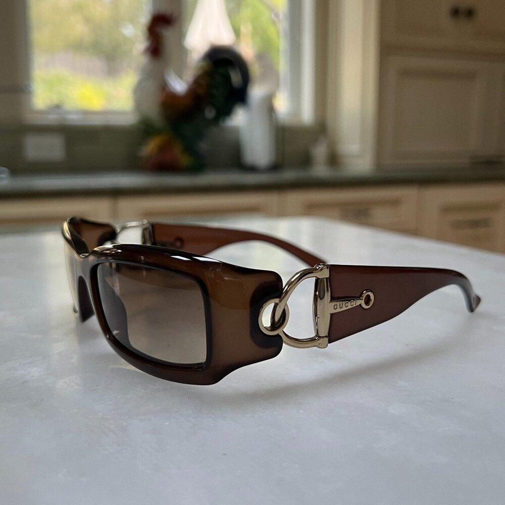 Gucci Vintage Snaffle Bit Sunglasses (Brown/Gold Color) - Picture 6 of 10